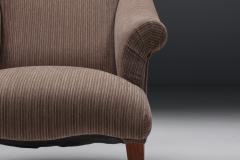Armchair in Striped Upholstery Wooden Legs Europe circa 1950s - 4790704