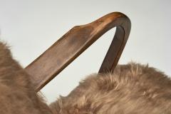 Armchair with Longhair Sheepskin and Bentwood Armrests Europe Mid 20th Century - 4293404