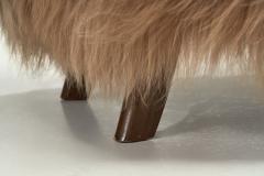 Armchair with Longhair Sheepskin and Bentwood Armrests Europe Mid 20th Century - 4293406