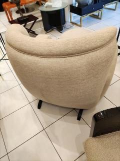 Armchair with Ottoman in Beige Fabric - 2345268