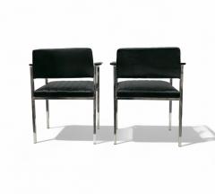 Armchairs in Steel Leather Rosewood Unknown 1960s Lot 173 342 - 4352031