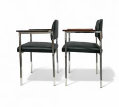 Armchairs in Steel Leather Rosewood Unknown 1960s Lot 173 342 - 4352033