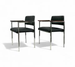 Armchairs in Steel Leather Rosewood Unknown 1960s Lot 173 342 - 4352034