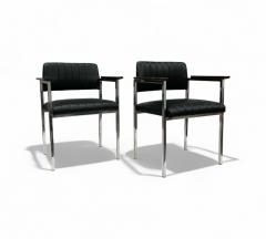 Armchairs in Steel Leather Rosewood Unknown 1960s Lot 173 342 - 4352036