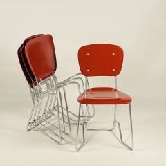 Armin Wirth Set of 4 Stacking Chairs by Armin Wirth and Aluflex 1950s - 3654286