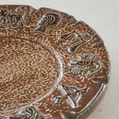 Armogr s Belgian Zodiac Studio Pottery Dish in Dark Brown Tones 1960s - 4609100