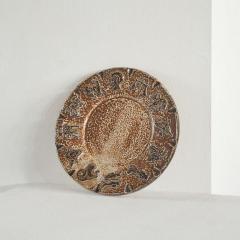 Armogr s Belgian Zodiac Studio Pottery Dish in Dark Brown Tones 1960s - 4609103