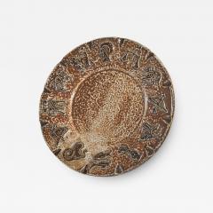 Armogr s Belgian Zodiac Studio Pottery Dish in Dark Brown Tones 1960s - 4614797