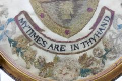 Arms of Aldridge Stitchwork in Oval Giltwood Frame - 1364234