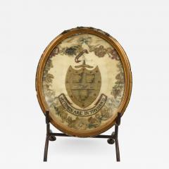Arms of Aldridge Stitchwork in Oval Giltwood Frame - 1366598