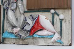 Arnaldo Miniati Ceramic and Wood Wall Patel by Arnaldo Miniati 1954 Italy - 3626165