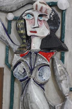 Arnaldo Miniati Ceramic and Wood Wall Patel by Arnaldo Miniati 1954 Italy - 3626168