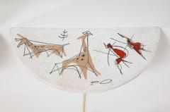 Arnaldo Miniati Pair of Ceramic and Iron Demi Lune Wall Consoles Italy 1959 - 3363589