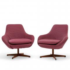 Arne Dahl n Dahl ns Dalum Mid Century Swedish Teak Swivel Chairs Pair - 4319738