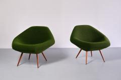 Arne Dahl n Pair of Arne Dahl n Lounge Chairs in Green Boucl and Teak Sweden 1960s - 3481033
