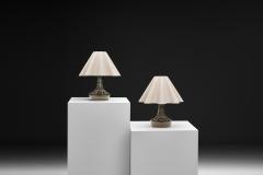 Arne Finne Nielsen Pair of Model 3076 2 Glazed Table Lamps by Arne Nielsen Denmark ca 1960s - 4785081