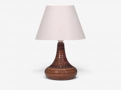 Arne Finne Nielsen Table Lamp Brown Glazed Stoneware Denmark 1960s - 4792371