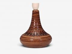 Arne Finne Nielsen Table Lamp Brown Glazed Stoneware Denmark 1960s - 4792372