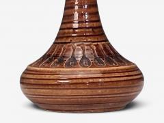 Arne Finne Nielsen Table Lamp Brown Glazed Stoneware Denmark 1960s - 4792375