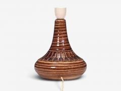 Arne Finne Nielsen Table Lamp Brown Glazed Stoneware Denmark 1960s - 4792376