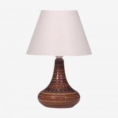 Arne Finne Nielsen Table Lamp Brown Glazed Stoneware Denmark 1960s - 4792912