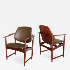 Arne Hovmand Olsen A Mod Pair of Danish Arne Hovmand Olsen Teak Armchairs - 277649