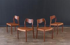 Arne Hovmand Olsen Arne Hovmand Olsen Model 71 Teak Leather Dining Chairs - 3489512