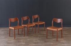 Arne Hovmand Olsen Arne Hovmand Olsen Model 71 Teak Leather Dining Chairs - 3489513