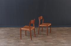 Arne Hovmand Olsen Arne Hovmand Olsen Model 71 Teak Leather Dining Chairs - 3489514