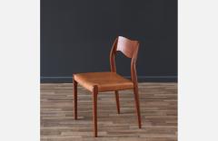 Arne Hovmand Olsen Arne Hovmand Olsen Model 71 Teak Leather Dining Chairs - 3489517