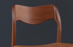 Arne Hovmand Olsen Arne Hovmand Olsen Model 71 Teak Leather Dining Chairs - 3489518