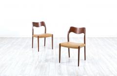 Arne Hovmand Olsen Arne Hovmand Olsen Model 71 Teak Leather Dining Chairs for J L M llers - 2265313