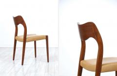 Arne Hovmand Olsen Arne Hovmand Olsen Model 71 Teak Leather Dining Chairs for J L M llers - 2265316