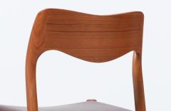 Arne Hovmand Olsen Arne Hovmand Olsen Model 71 Teak Wood Leather Dining Chairs for J L M llers - 3436376