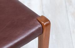 Arne Hovmand Olsen Arne Hovmand Olsen Model 71 Teak Wood Leather Dining Chairs for J L M llers - 3436377