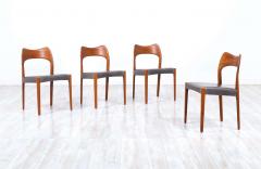 Arne Hovmand Olsen Arne Hovmand Olsen Teak Leather Dining Chairs for Mogens Kold - 2243412