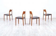 Arne Hovmand Olsen Arne Hovmand Olsen Teak Leather Dining Chairs for Mogens Kold - 2243413