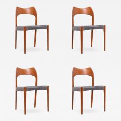 Arne Hovmand Olsen Arne Hovmand Olsen Teak Leather Dining Chairs for Mogens Kold - 2244409