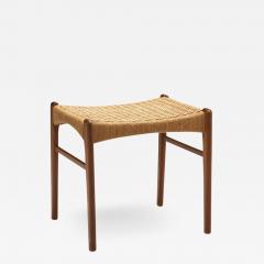 Arne Hovmand Olsen Arne Hovmand Olsen Teak and Paper Cord Stool Denmark 1950s - 2184791