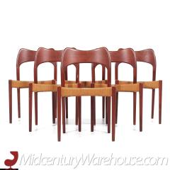 Arne Hovmand Olsen Arne Hovmand Olsen for Mogens Kold Danish Teak Papercord Dining Chairs - 3683963