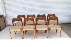 Arne Hovmand Olsen Arne Hovmand Olsen for Mogens Kold MCM Danish Teak Papercord Dining Chairs 8 - 3781153