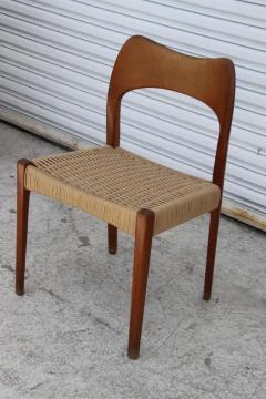 Arne Hovmand Olsen Arne Hovmand Olsen for Mogens Kold MCM Danish Teak Papercord Dining Chairs 8 - 3781155