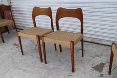 Arne Hovmand Olsen Arne Hovmand Olsen for Mogens Kold MCM Danish Teak Papercord Dining Chairs 8 - 3781160