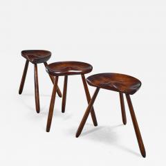 Arne Hovmand Olsen Arne Hovmand Olsen set of three tripod stools - 1846562