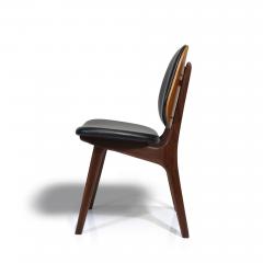 Arne Hovmand Olsen Eight Arne Hovmand Olsen Black Leather Danish Dining Chairs - 3336830