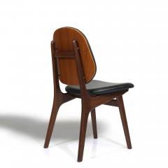 Arne Hovmand Olsen Eight Arne Hovmand Olsen Black Leather Danish Dining Chairs - 3336831