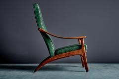 Arne Hovmand Olsen Highback Lounge Chair in Teak and Green Leather by Arne Hovmand Olsen - 4570615