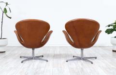 Arne Jacobsen Arne Jacobsen Leather Swan Chairs for Fritz Hansen - 2415789