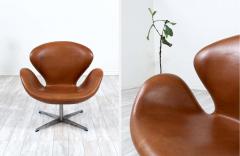 Arne Jacobsen Arne Jacobsen Leather Swan Chairs for Fritz Hansen - 2415795