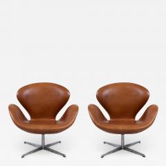 Arne Jacobsen Arne Jacobsen Leather Swan Chairs for Fritz Hansen - 2417171